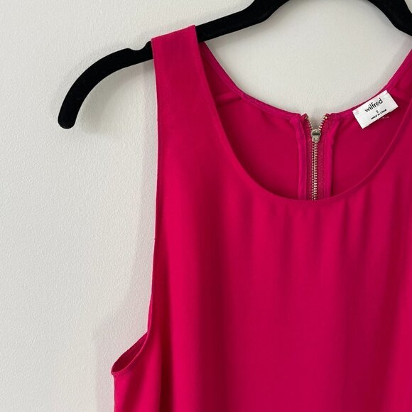 Aritzia Wilfred Sevres Tank Top Sleeveless Zip-Back Closure Casual Red PinkSmall - Picture 4 of 7